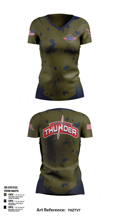 Lake City Thunder 75330803 Women's Short Sleeve V-neck Shirt - 1