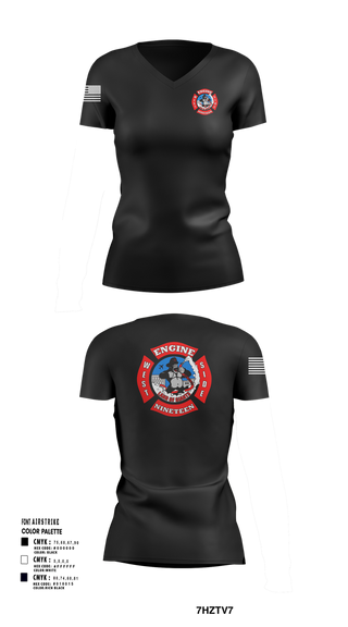 Womens Short Sleeve Vneck Shirt, Station 19, Fire Department, Teamtime, Team time, sublimation, custom sports apparel, team uniforms, spirit wear, spiritwear, sports uniforms, custom shirts, team store, custom team store, fundraiser sports, apparel fundraiser