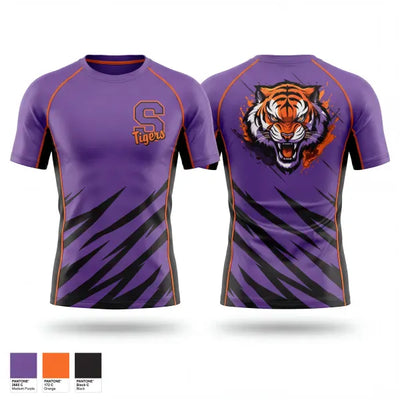 Shelby Tigers 92486590 Short Sleeve Rash Guard Shirt - 1
