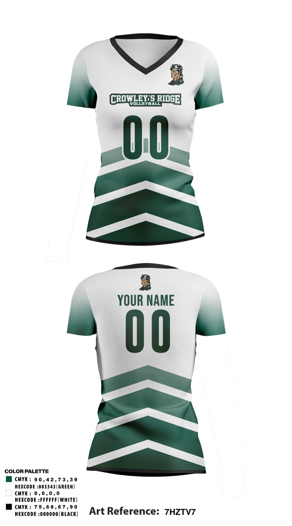 Womens Short Sleeve Vneck Shirt, Crowley's Ridge College Volleyball, Women's Volleyball, Teamtime, Team time, sublimation, custom sports apparel, team uniforms, spirit wear, spiritwear, sports uniforms, custom shirts, team store, custom team store, fundraiser sports, apparel fundraiser