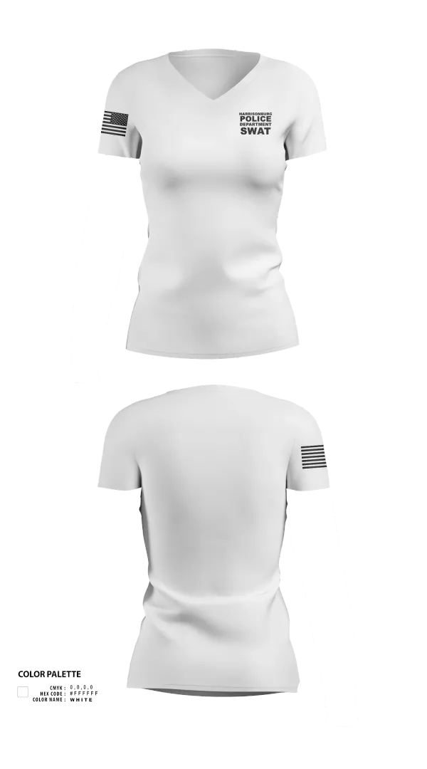 Womens Short Sleeve Vneck Shirt, Harrisonburg Police Department SWAT, , Teamtime, Team time, sublimation, custom sports apparel, team uniforms, spirit wear, spiritwear, sports uniforms, custom shirts, team store, custom team store, fundraiser sports, apparel fundraiser