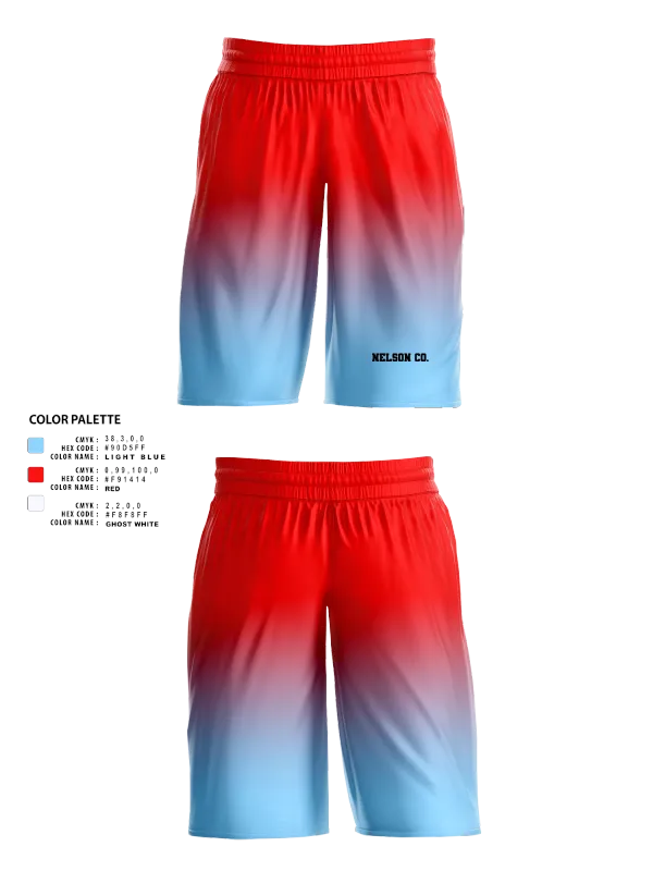 Womens Basketball Shorts, Nelson Co., Women's Basketball, Teamtime, Team time, sublimation, custom sports apparel, team uniforms, spirit wear, spiritwear, sports uniforms, custom shirts, team store, custom team store, fundraiser sports, apparel fundraiser