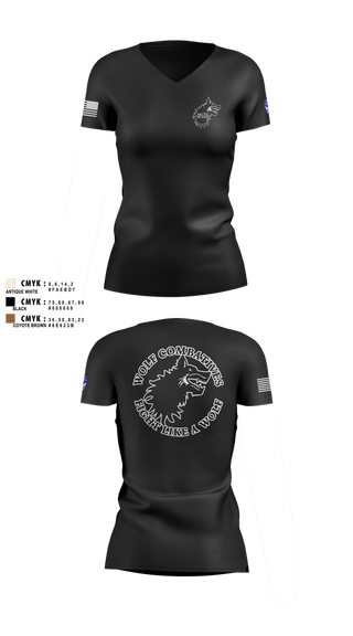 Womens Short Sleeve Vneck Shirt, Wolf Combatives, Army, Teamtime, Team time, sublimation, custom sports apparel, team uniforms, spirit wear, spiritwear, sports uniforms, custom shirts, team store, custom team store, fundraiser sports, apparel fundraiser