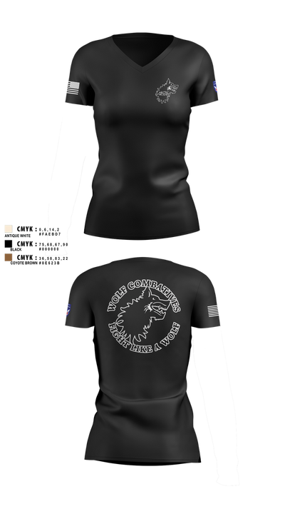 Wolf Combatives Women's Short Sleeve V-neck Shirt - 100