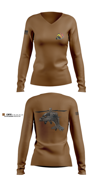 B co 603rd 69777518 Women's Long Sleeve V-neck Shirt - 1