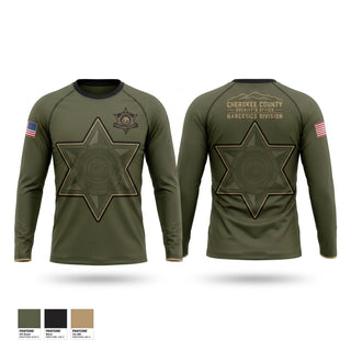 Long Sleeve Performance Shirt, Cherokee County Sheriffs Office Narcotics Division, Police, Teamtime, Team time, sublimation, custom sports apparel, team uniforms, spirit wear, spiritwear, sports uniforms, custom shirts, team store, custom team store, fundraiser sports, apparel fundraiser