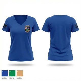 Womens Short Sleeve Vneck Shirt, Oxford Police Department, Police, Teamtime, Team time, sublimation, custom sports apparel, team uniforms, spirit wear, spiritwear, sports uniforms, custom shirts, team store, custom team store, fundraiser sports, apparel fundraiser