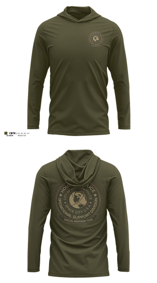 Long Sleeve Hooded Sun Shirt, Special Response Team, Police, Teamtime, Team time, sublimation, custom sports apparel, team uniforms, spirit wear, spiritwear, sports uniforms, custom shirts, team store, custom team store, fundraiser sports, apparel fundraiser