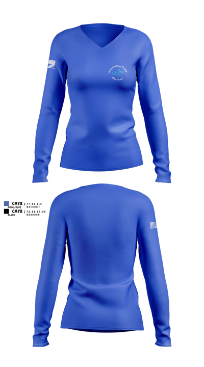 Prince William Bike Team 23723896 Women's Long Sleeve V-neck Shirt - 2