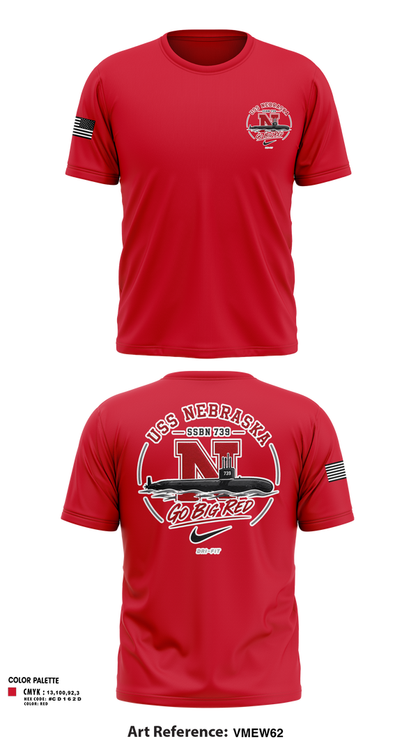 Short Sleeve Performance Shirt, USS Nebraska, Navy, Teamtime, Team time, sublimation, custom sports apparel, team uniforms, spirit wear, spiritwear, sports uniforms, custom shirts, team store, custom team store, fundraiser sports, apparel fundraiser