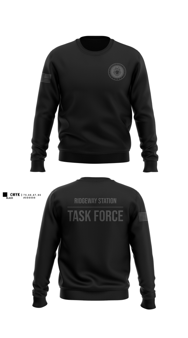 Crew Neck Sweatshirt, Ridgeway Station Task Force, Police, Teamtime, Team time, sublimation, custom sports apparel, team uniforms, spirit wear, spiritwear, sports uniforms, custom shirts, team store, custom team store, fundraiser sports, apparel fundraiser