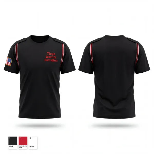 Old School Cotton Feel Shirt, Tioga Warrior Battalion, Army, Teamtime, Team time, sublimation, custom sports apparel, team uniforms, spirit wear, spiritwear, sports uniforms, custom shirts, team store, custom team store, fundraiser sports, apparel fundraiser