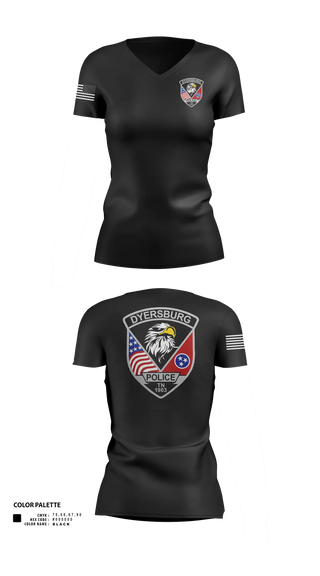 Womens Short Sleeve Vneck Shirt, Dyersburg Police, Police, Teamtime, Team time, sublimation, custom sports apparel, team uniforms, spirit wear, spiritwear, sports uniforms, custom shirts, team store, custom team store, fundraiser sports, apparel fundraiser