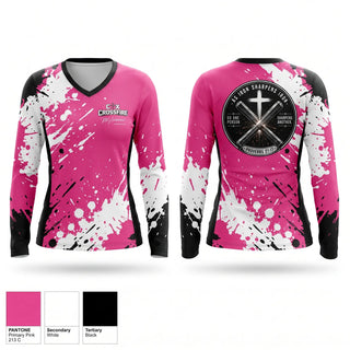 Womens Long Sleeve Vneck Shirt, CTX Crossfire, Softball, Teamtime, Team time, sublimation, custom sports apparel, team uniforms, spirit wear, spiritwear, sports uniforms, custom shirts, team store, custom team store, fundraiser sports, apparel fundraiser