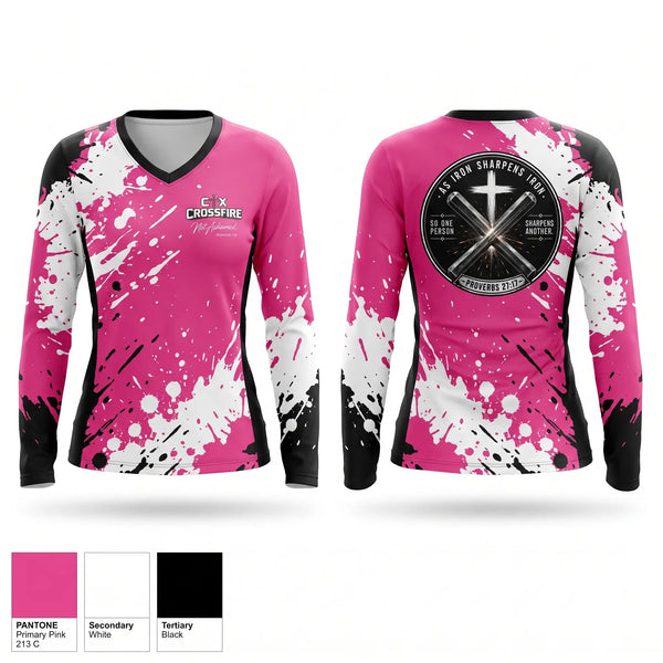 Womens Long Sleeve Vneck Shirt, CTX Crossfire, Softball, Teamtime, Team time, sublimation, custom sports apparel, team uniforms, spirit wear, spiritwear, sports uniforms, custom shirts, team store, custom team store, fundraiser sports, apparel fundraiser