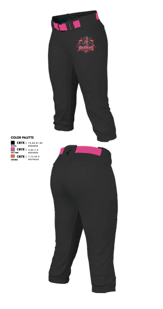 Softball Pants, Lady Raiders, Softball, Teamtime, Team time, sublimation, custom sports apparel, team uniforms, spirit wear, spiritwear, sports uniforms, custom shirts, team store, custom team store, fundraiser sports, apparel fundraiser