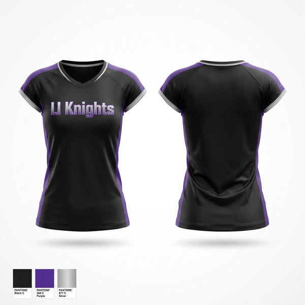 Short Sleeve Womens Volleyball Jersey, LI Knights, Women's Volleyball, Teamtime, Team time, sublimation, custom sports apparel, team uniforms, spirit wear, spiritwear, sports uniforms, custom shirts, team store, custom team store, fundraiser sports, apparel fundraiser