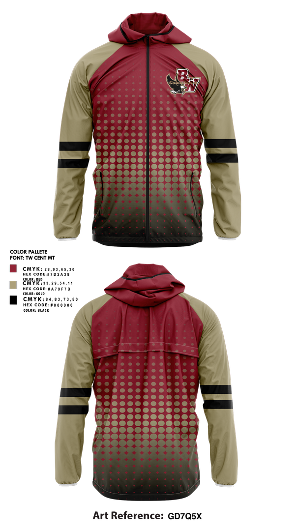 Windbreaker, Bishop Watterson Color Guard, Spirit Store, Teamtime, Team time, sublimation, custom sports apparel, team uniforms, spirit wear, spiritwear, sports uniforms, custom shirts, team store, custom team store, fundraiser sports, apparel fundraiser