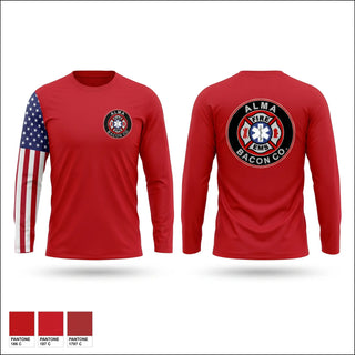 Long Sleeve Performance Shirt, BACON FIRE DEPARTMENT, Fire Department, Teamtime, Team time, sublimation, custom sports apparel, team uniforms, spirit wear, spiritwear, sports uniforms, custom shirts, team store, custom team store, fundraiser sports, apparel fundraiser