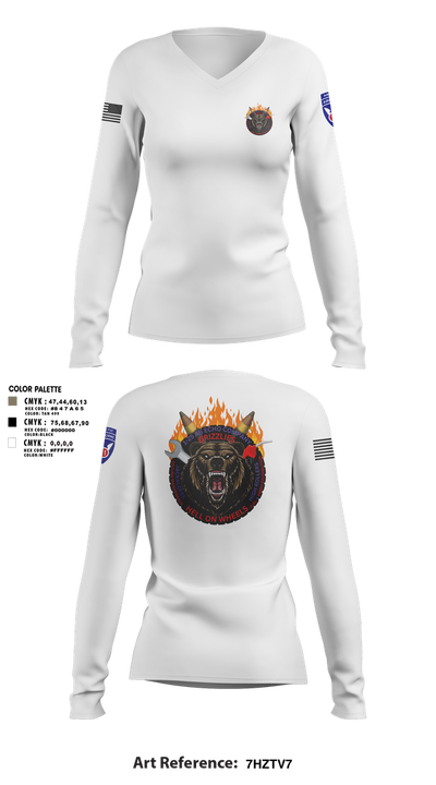 E co 1/25 4146050 Women's Long Sleeve V-neck Shirt - 2