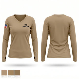 Womens Long Sleeve Vneck Shirt, HSC 449th ASB, National Guard, Teamtime, Team time, sublimation, custom sports apparel, team uniforms, spirit wear, spiritwear, sports uniforms, custom shirts, team store, custom team store, fundraiser sports, apparel fundraiser