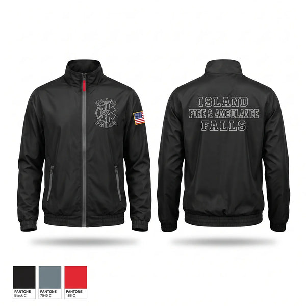 Windbreaker, Island Falls Fire & Ambulance, Fire Department, Teamtime, Team time, sublimation, custom sports apparel, team uniforms, spirit wear, spiritwear, sports uniforms, custom shirts, team store, custom team store, fundraiser sports, apparel fundraiser