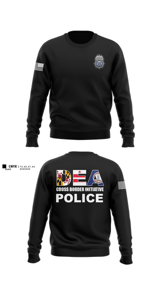 Crew Neck Sweatshirt, DEA DC 45, Police, Teamtime, Team time, sublimation, custom sports apparel, team uniforms, spirit wear, spiritwear, sports uniforms, custom shirts, team store, custom team store, fundraiser sports, apparel fundraiser