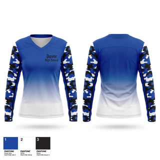 Womens Long Sleeve Vneck Shirt, Dover High School, , Teamtime, Team time, sublimation, custom sports apparel, team uniforms, spirit wear, spiritwear, sports uniforms, custom shirts, team store, custom team store, fundraiser sports, apparel fundraiser