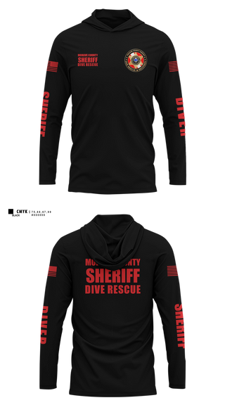 Long Sleeve hooded sunshirt, Mohave County Sheriff's Office, Police, Teamtime, Team time, sublimation, custom sports apparel, team uniforms, spirit wear, spiritwear, sports uniforms, custom shirts, team store, custom team store, fundraiser sports, apparel fundraiser