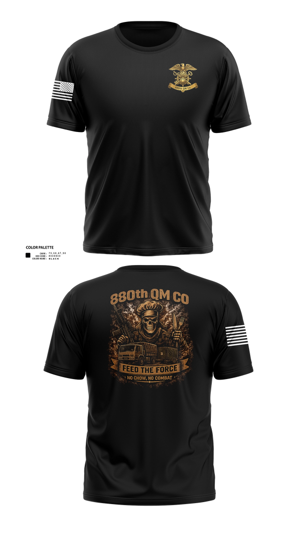 Old School Cotton Feel Shirt, 880th QM CO, Army, Teamtime, Team time, sublimation, custom sports apparel, team uniforms, spirit wear, spiritwear, sports uniforms, custom shirts, team store, custom team store, fundraiser sports, apparel fundraiser
