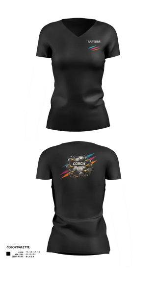 Womens Short Sleeve Vneck Shirt, RAPTORS FC, Men's Soccer, Teamtime, Team time, sublimation, custom sports apparel, team uniforms, spirit wear, spiritwear, sports uniforms, custom shirts, team store, custom team store, fundraiser sports, apparel fundraiser