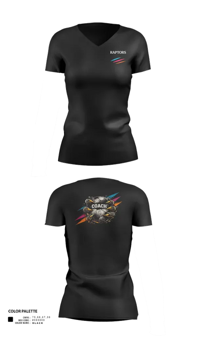 RAPTORS FC 55469198 Women's Short Sleeve V-neck Shirt - 21