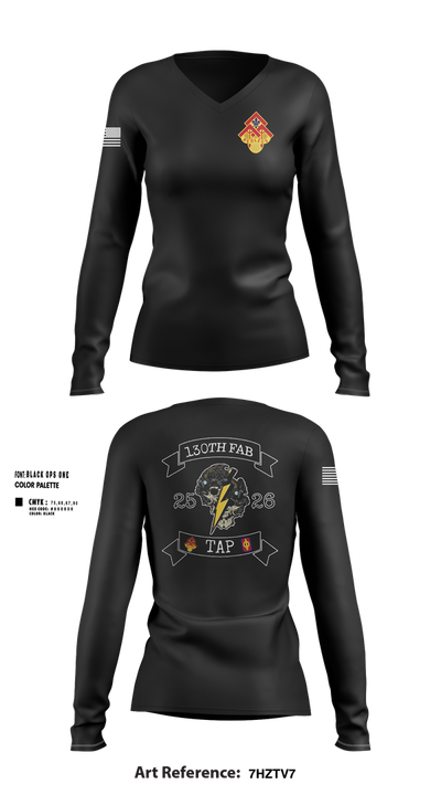 130th FAB Target Acquisition Platoon 22737787 Women's Long Sleeve V-neck Shirt - 102