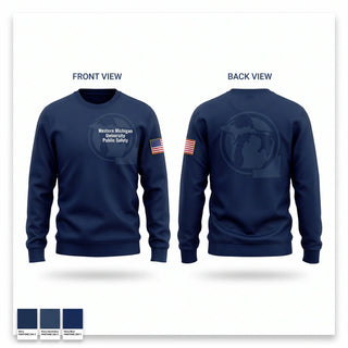 Crew Neck Sweatshirt, Western Michigan University Public Safety, Police, Teamtime, Team time, sublimation, custom sports apparel, team uniforms, spirit wear, spiritwear, sports uniforms, custom shirts, team store, custom team store, fundraiser sports, apparel fundraiser