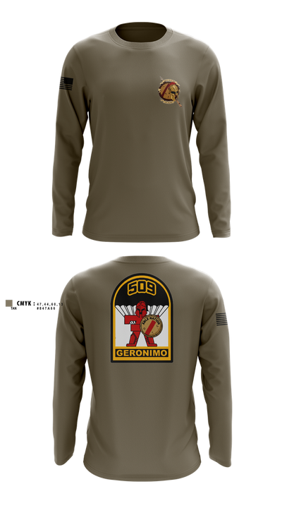 3-509th Parachute Infantry BN Able Nation 10459424 Long Sleeve Performance Shirt 100