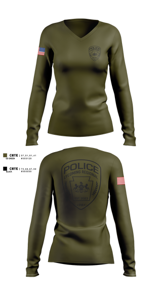 Womens Long Sleeve Vneck Shirt, Lycoming Regional Police Department, Police, Teamtime, Team time, sublimation, custom sports apparel, team uniforms, spirit wear, spiritwear, sports uniforms, custom shirts, team store, custom team store, fundraiser sports, apparel fundraiser