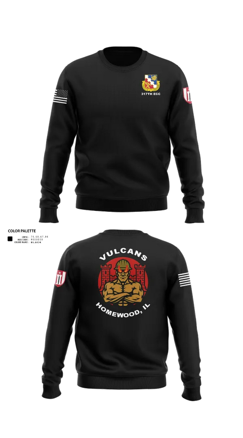 Crew Neck Sweatshirt, 317th ECC, Army, Teamtime, Team time, sublimation, custom sports apparel, team uniforms, spirit wear, spiritwear, sports uniforms, custom shirts, team store, custom team store, fundraiser sports, apparel fundraiser
