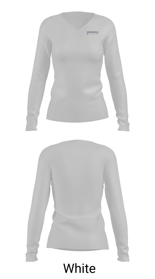 Womens Long Sleeve Vneck Shirt, SkyBridge Aviation, , Teamtime, Team time, sublimation, custom sports apparel, team uniforms, spirit wear, spiritwear, sports uniforms, custom shirts, team store, custom team store, fundraiser sports, apparel fundraiser