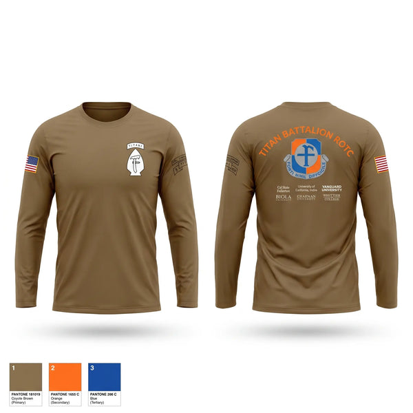 Long Sleeve Performance Shirt, Titan Battalion ROTC, Army, Teamtime, Team time, sublimation, custom sports apparel, team uniforms, spirit wear, spiritwear, sports uniforms, custom shirts, team store, custom team store, fundraiser sports, apparel fundraiser