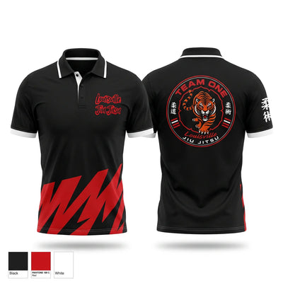Team One Louisville Jiu Jitsu Short Sleeve Performance Polo - 1