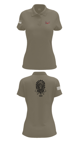 Womens Short Sleeve Performance Polo, 1221st Route Clearance Co., National Guard, Teamtime, Team time, sublimation, custom sports apparel, team uniforms, spirit wear, spiritwear, sports uniforms, custom shirts, team store, custom team store, fundraiser sports, apparel fundraiser