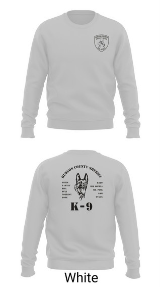 Crew Neck Sweatshirt, Hudson County Sheriff’s Office K9-Unit, Police, Teamtime, Team time, sublimation, custom sports apparel, team uniforms, spirit wear, spiritwear, sports uniforms, custom shirts, team store, custom team store, fundraiser sports, apparel fundraiser