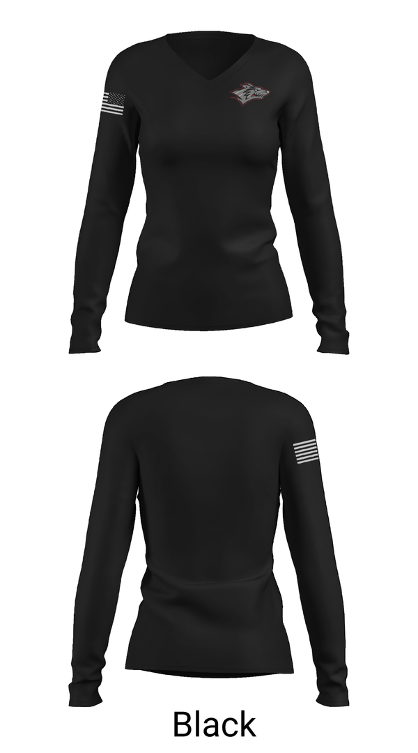 Womens Long Sleeve Vneck Shirt, Reed City Cheer, Cheer, Teamtime, Team time, sublimation, custom sports apparel, team uniforms, spirit wear, spiritwear, sports uniforms, custom shirts, team store, custom team store, fundraiser sports, apparel fundraiser