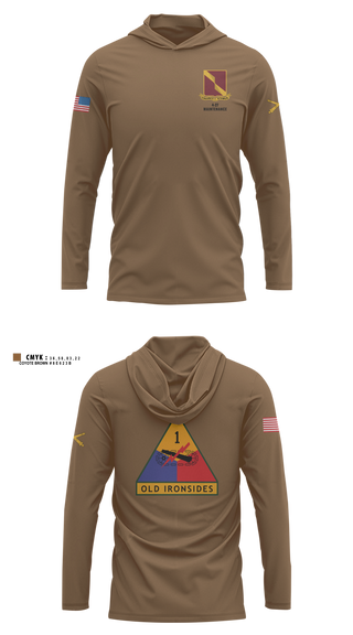 Long Sleeve Performance Shirt with hood, 4-27 Fa, Army, Teamtime, Team time, sublimation, custom sports apparel, team uniforms, spirit wear, spiritwear, sports uniforms, custom shirts, team store, custom team store, fundraiser sports, apparel fundraiser