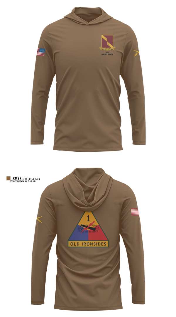 Long Sleeve Performance Shirt with hood, 4-27 Fa, Army, Teamtime, Team time, sublimation, custom sports apparel, team uniforms, spirit wear, spiritwear, sports uniforms, custom shirts, team store, custom team store, fundraiser sports, apparel fundraiser