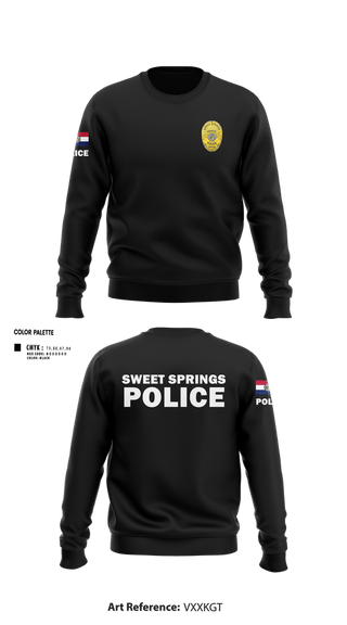 Crew Neck Sweatshirt, Sweet Springs, Police, Teamtime, Team time, sublimation, custom sports apparel, team uniforms, spirit wear, spiritwear, sports uniforms, custom shirts, team store, custom team store, fundraiser sports, apparel fundraiser