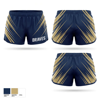 Womens Shorts, Braves, Softball, Teamtime, Team time, sublimation, custom sports apparel, team uniforms, spirit wear, spiritwear, sports uniforms, custom shirts, team store, custom team store, fundraiser sports, apparel fundraiser