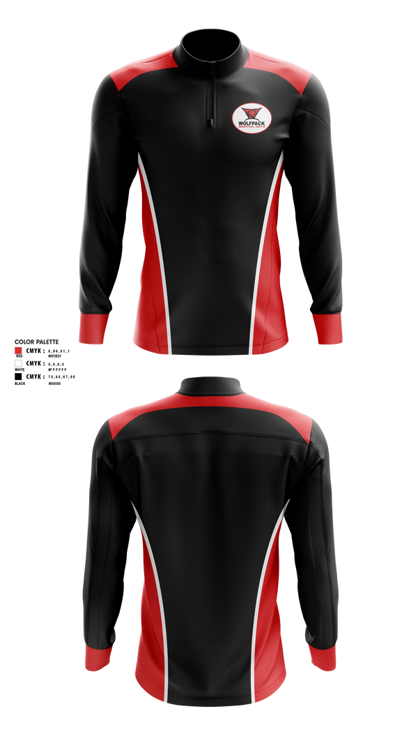 Quarter Zip Jacket, Wolfpack Martial Arts, , Teamtime, Team time, sublimation, custom sports apparel, team uniforms, spirit wear, spiritwear, sports uniforms, custom shirts, team store, custom team store, fundraiser sports, apparel fundraiser