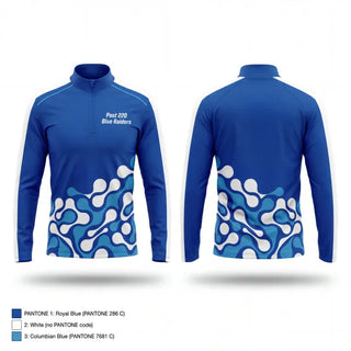 Quarter Zip Jacket, Post 220 Blue Raiders, Baseball, Teamtime, Team time, sublimation, custom sports apparel, team uniforms, spirit wear, spiritwear, sports uniforms, custom shirts, team store, custom team store, fundraiser sports, apparel fundraiser