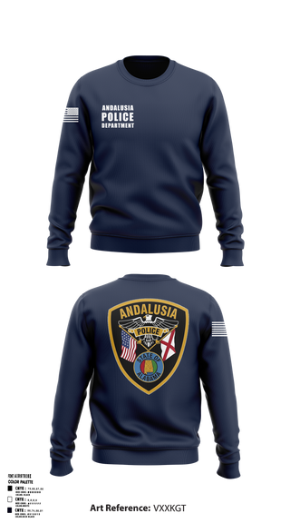 Crew Neck Sweatshirt, Andalusia Police Department, Police, Teamtime, Team time, sublimation, custom sports apparel, team uniforms, spirit wear, spiritwear, sports uniforms, custom shirts, team store, custom team store, fundraiser sports, apparel fundraiser